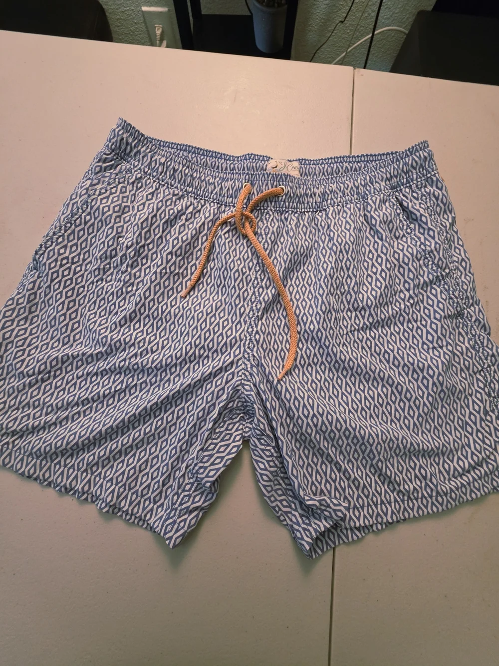 J. Crew Light Blue Patterned Swim Shorts